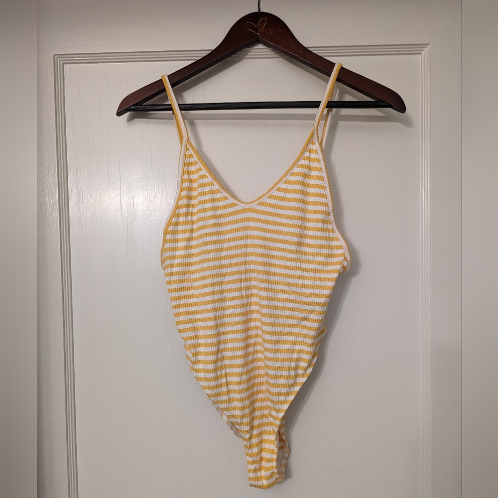 Urban Outfitters stripe ribbed bodysuit
